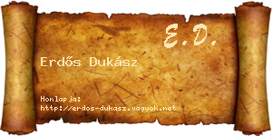 Erdős Dukász névjegykártya